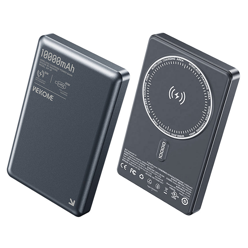 WEKOME WP-67 10000mAh Power Bank 15W Magnetic Wireless Charger External Battery Pack WEKOME WP-67 10000mAh Power Bank 15W Magnetic Wireless Charger External Battery Pack